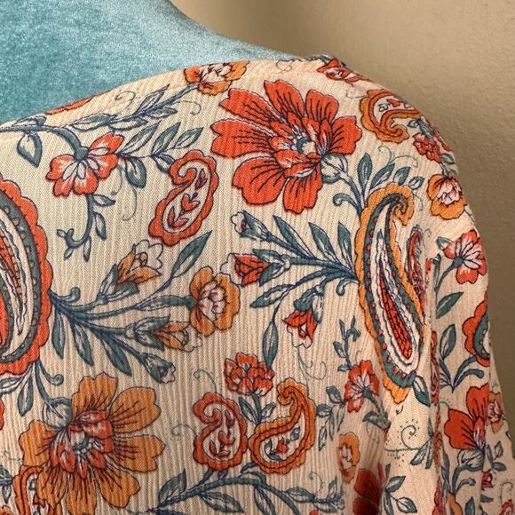 Bila Women XL BOHO Dress Midi 3 tiers Paisley - Picture 6 of 12